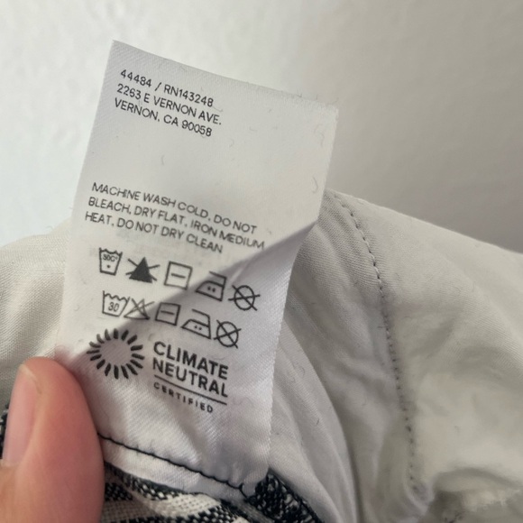 Reformation Ava Stripe Wide Leg Black‎ & White Striped Pull-On Linen Pants Small - Picture 9 of 13